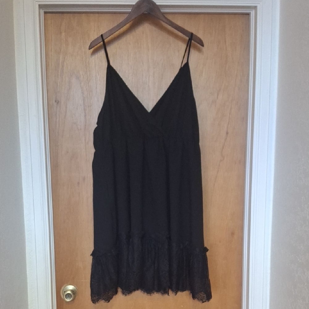 Emery Rose Black Lace Trim Dress